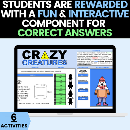 8th Grade Math Winter Activities Google Sheets and Worksheets BUNDLE