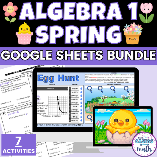 Algebra 1 Spring Activities Bundle Digital and Worksheets