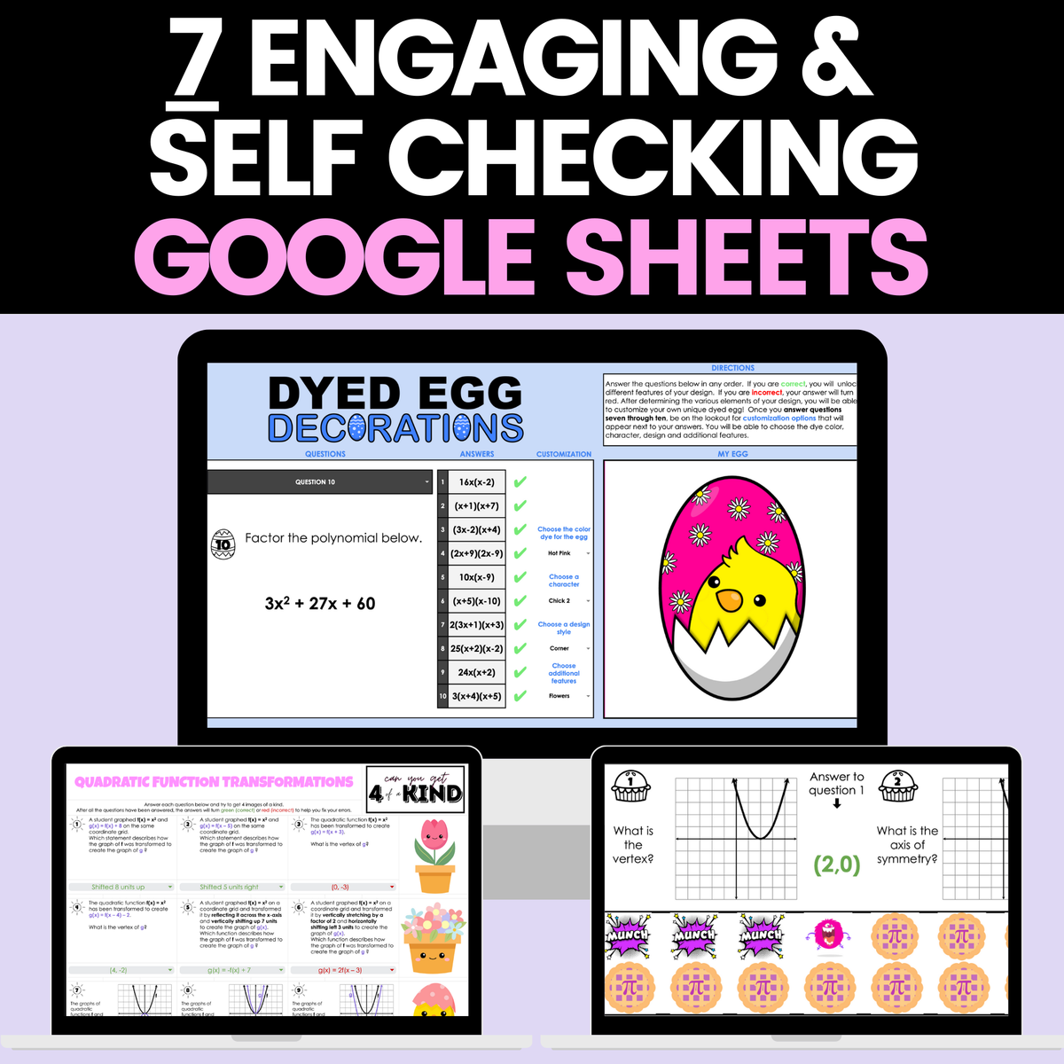 Spring Algebra Math Problems Algebra 1 Spring Activities Bundle Digital and Worksheets – Casias Math