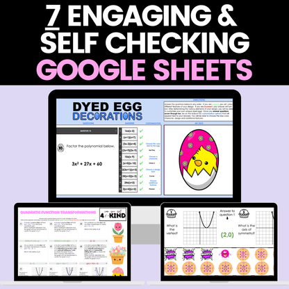 Algebra 1 Spring Activities Bundle Digital and Worksheets