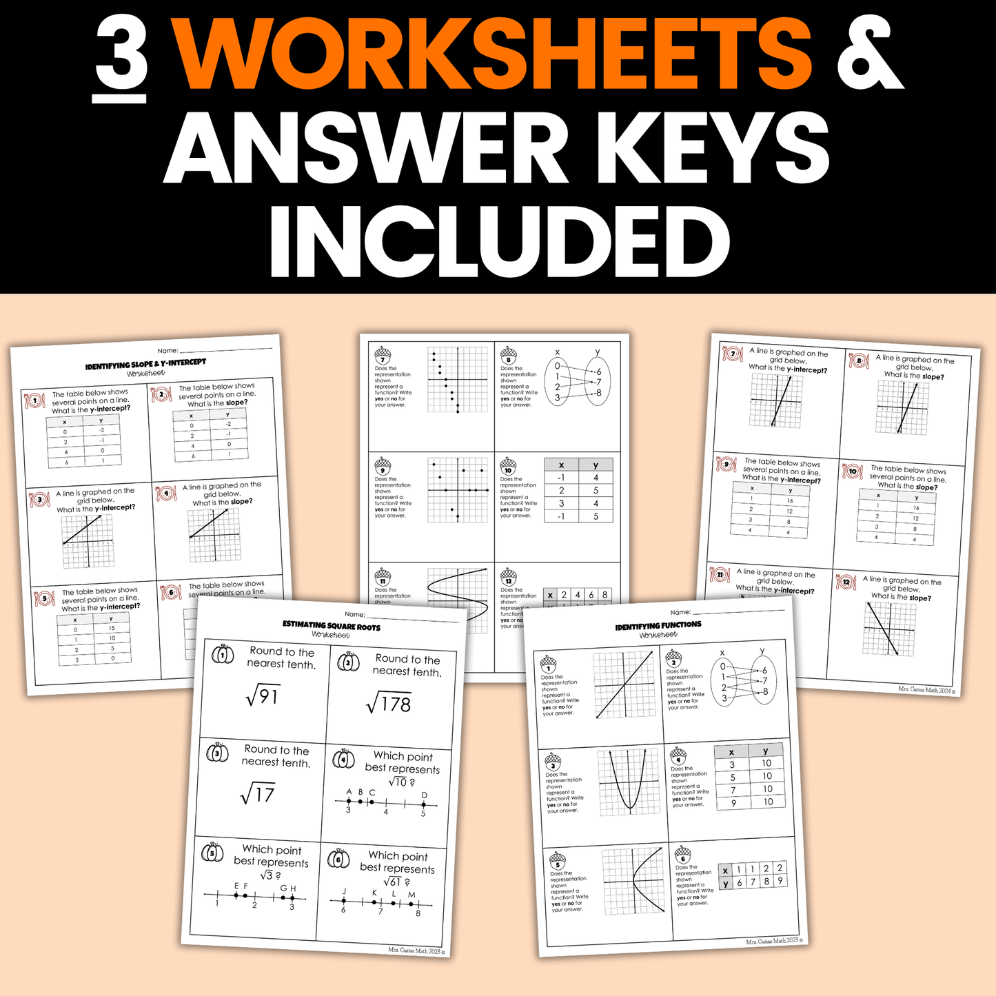 Thanksgiving Math Activities 8th Grade Google Sheets and Worksheets BUNDLE