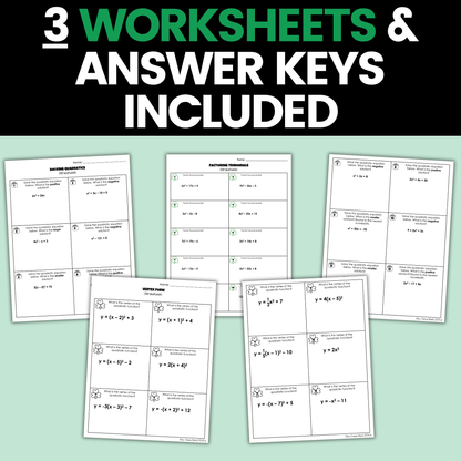 Algebra 1 St Patricks Day Activities Google Sheets Digital & Worksheets BUNDLE