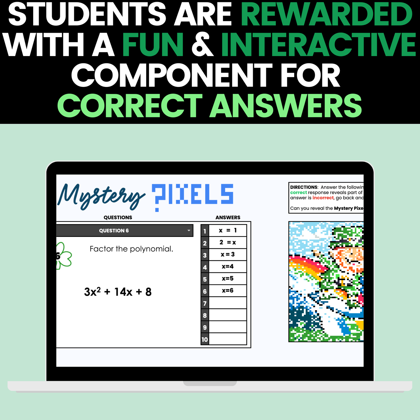 Algebra 1 St Patricks Day Activities Google Sheets Digital & Worksheets BUNDLE