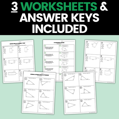 8th Grade Math St Patricks Activities Google Sheets Digital & Worksheets BUNDLE