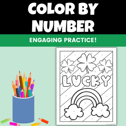 St Patricks Day Middle School Math Activity Angles of Triangles Color Worksheet