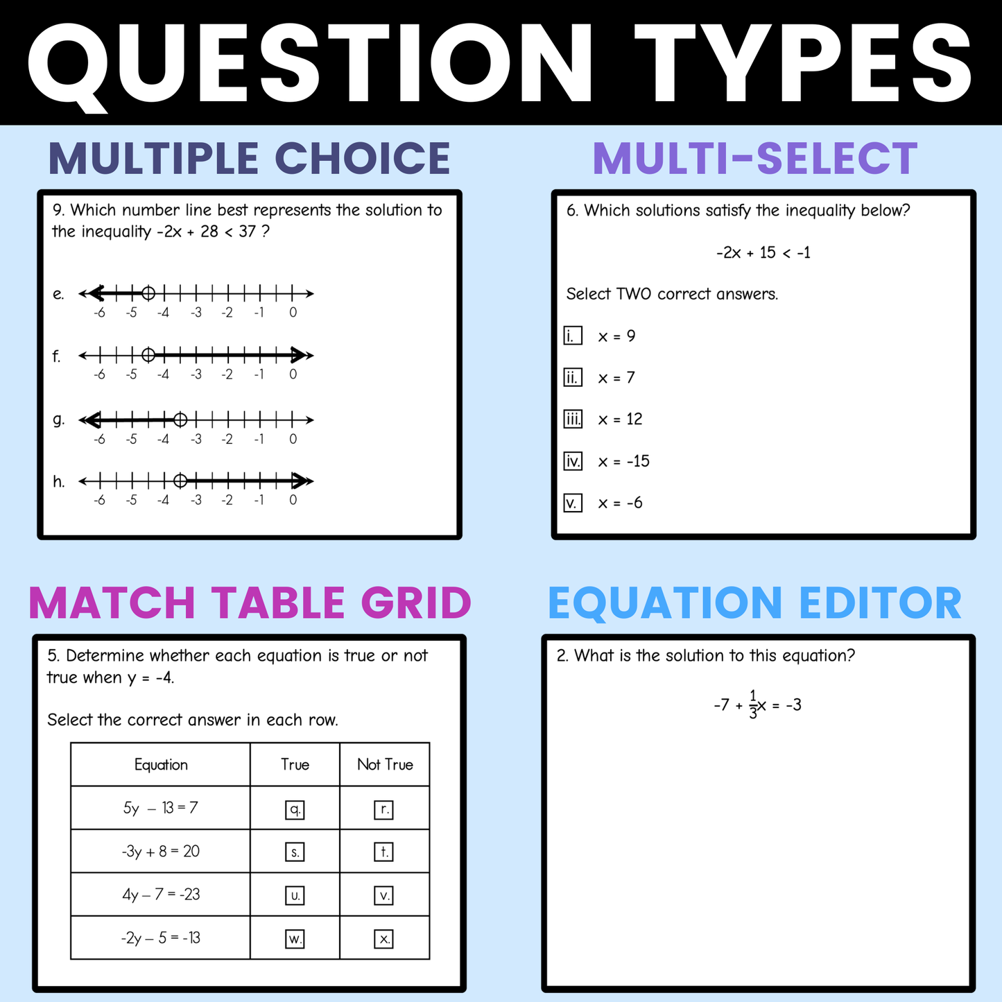 Two Step Equations & Inequalities Worksheet 7th Grade Math STAAR Review Activity