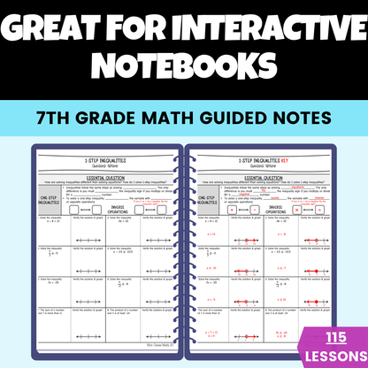 7th Grade Math Guided Notes Lessons BUNDLE Entire Year