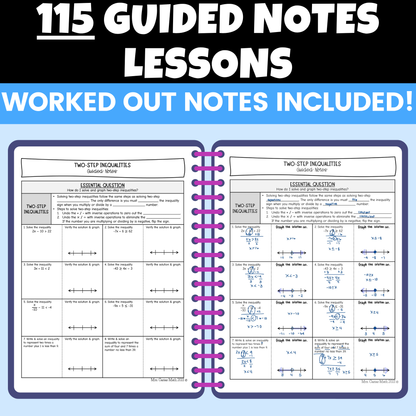 7th Grade Math Guided Notes and Differentiated Worksheets Mega Bundle Entire Year