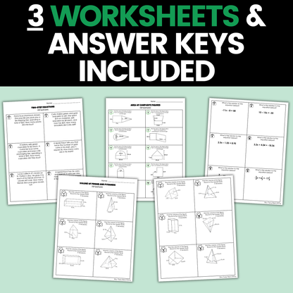 7th Grade Math St Patricks Activities Google Sheets Digital & Worksheets BUNDLE
