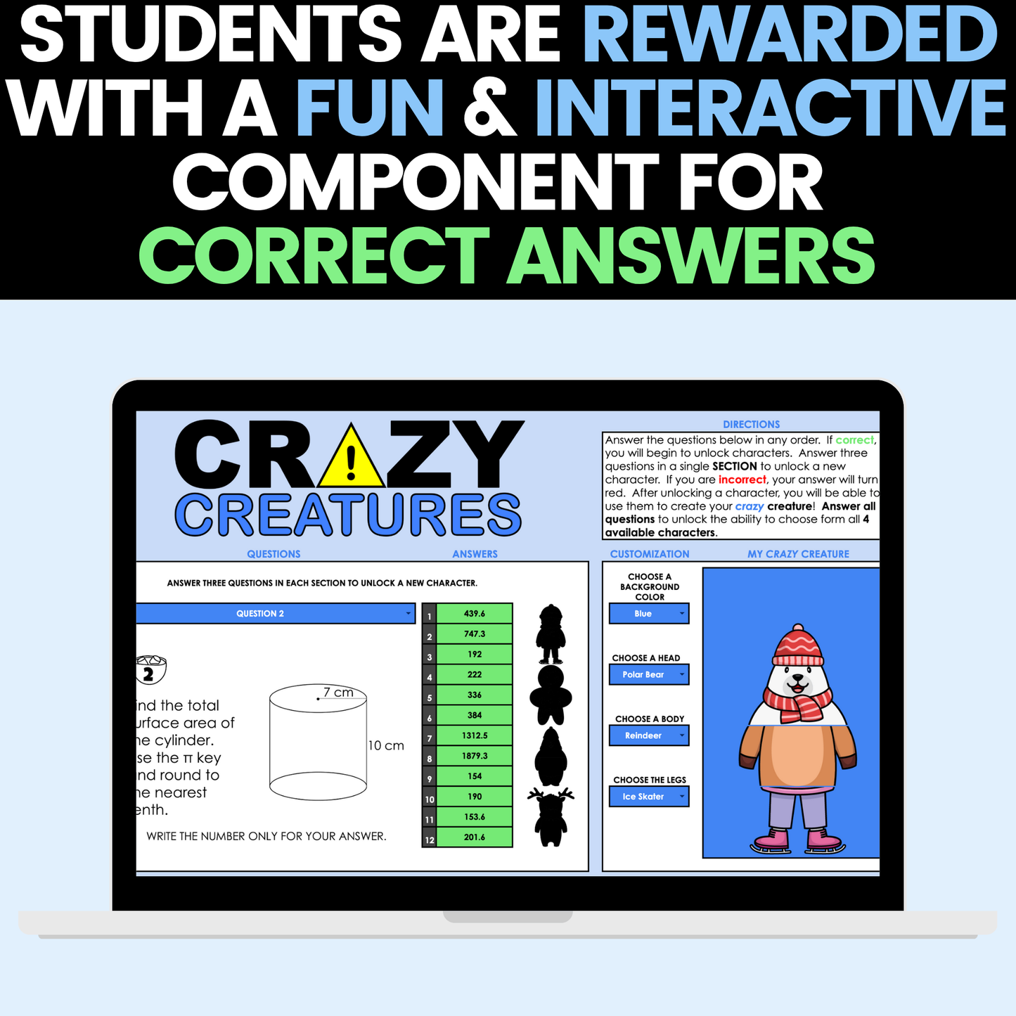 8th Grade Math Winter Activities Google Sheets and Worksheets BUNDLE