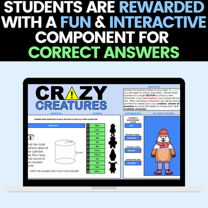 8th Grade Math Winter Activities Google Sheets and Worksheets BUNDLE