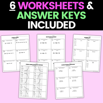 Algebra 1 Valentines Day Activities Digital and Worksheets BUNDLE