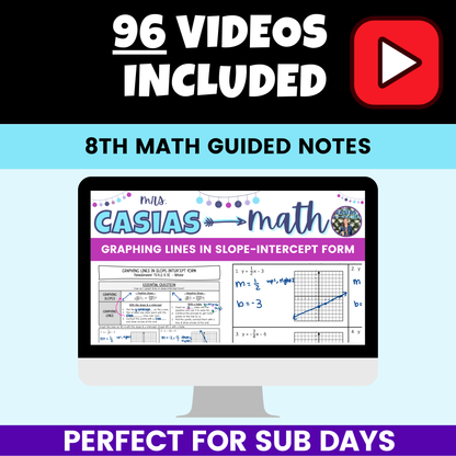 8th Grade Math Guided Notes Lessons BUNDLE Entire Year