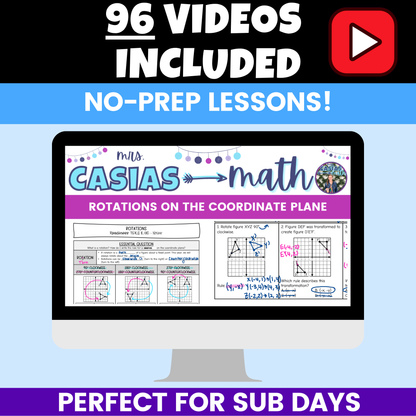 8th Grade Math Notes and Worksheets BUNDLE Entire Year