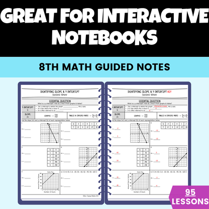 8th Grade Math Guided Notes Lessons BUNDLE Entire Year