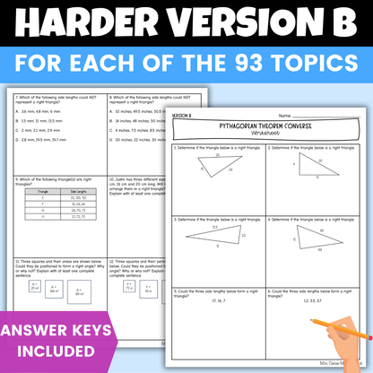 8th Grade Math Differentiated Worksheets BUNDLE Entire Year