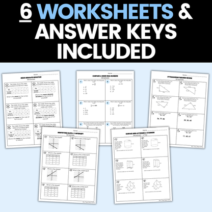 8th Grade Math Winter Activities Google Sheets and Worksheets BUNDLE