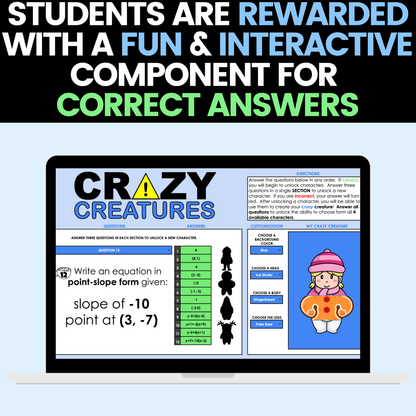 Algebra 1 Winter Activities Google Sheets and Worksheets BUNDLE