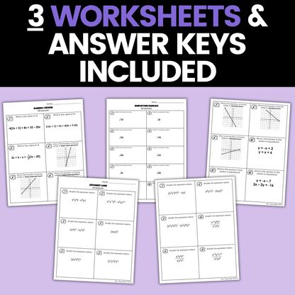 Algebra 1 New Years Activities Google Sheets Digital and Worksheets BUNDLE