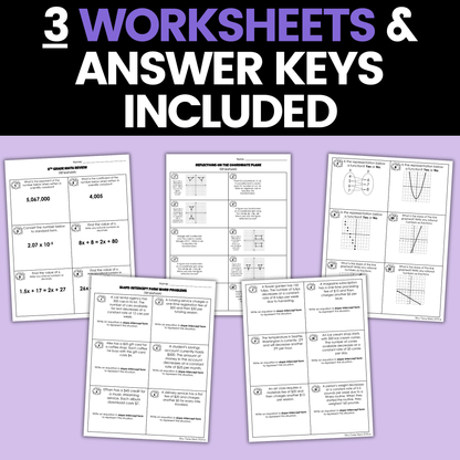 8th Grade Math New Years Activities Google Sheets Digital and Worksheets BUNDLE