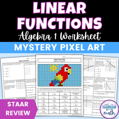 Linear Functions Worksheet Algebra 1 EOC Review Activity