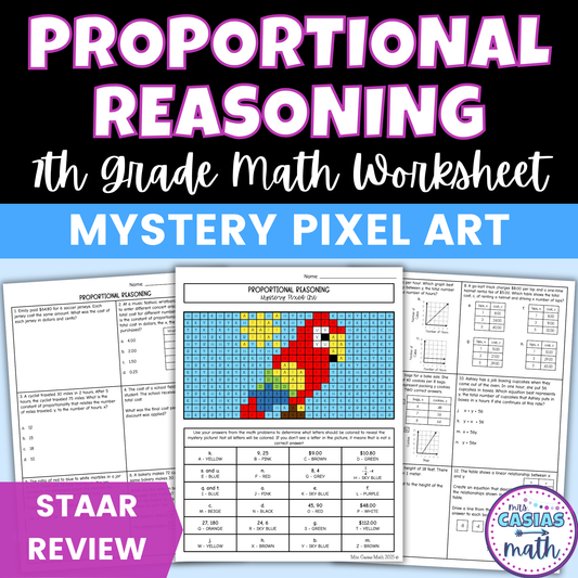 Proportional Reasoning Worksheet 7th Grade Math STAAR Review Activity