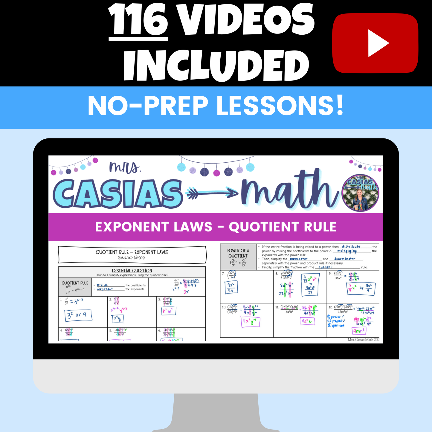 Algebra 1 Guided Notes and Differentiated Worksheets Mega Bundle Entire Year