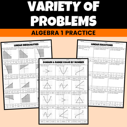 Fall Math Activities Coloring Worksheets Algebra 1