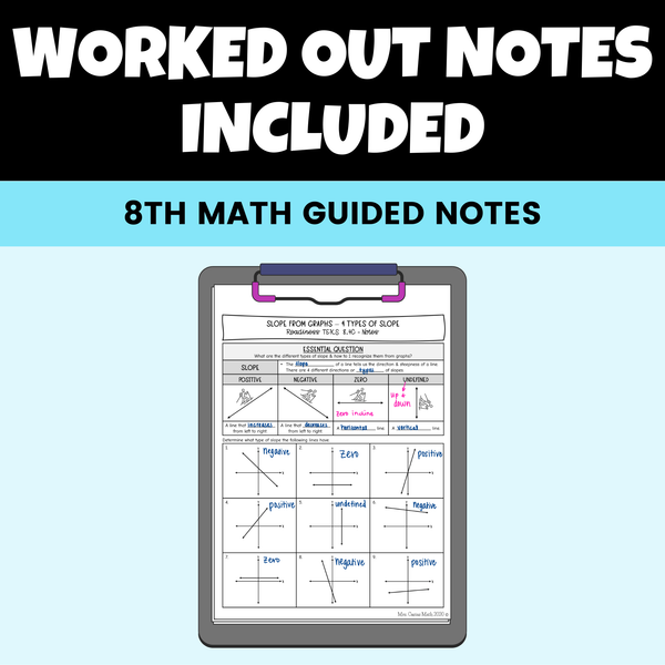 Linear Relationships Guided Notes Lessons 8th Grade Math – Casias Math