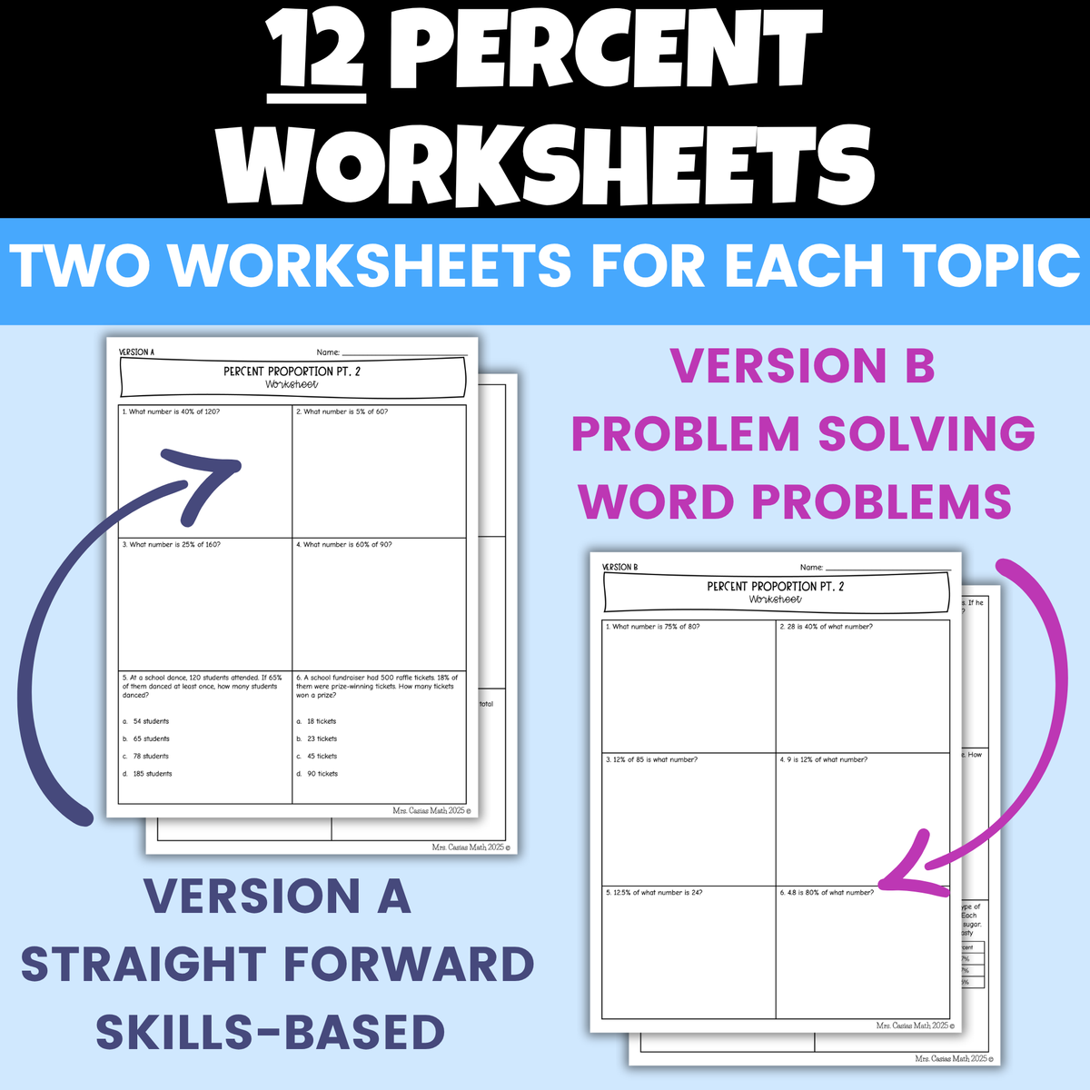 Percent Proportion & Percent of Change Notes & Worksheets BUNDLE 7th Grade Math