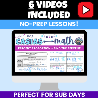 Percent Proportion & Percent of Change Notes & Worksheets BUNDLE 7th Grade Math