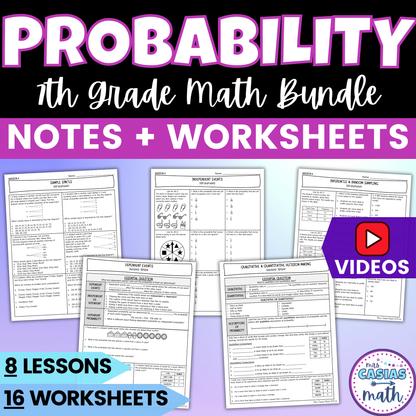 Probability Notes and Worksheets BUNDLE 7th Grade Math