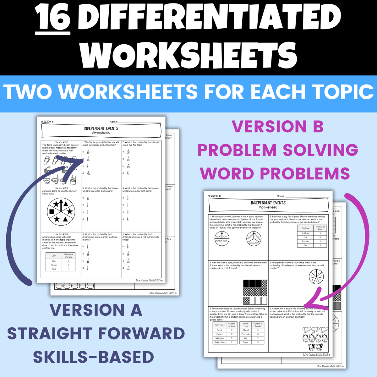 Probability Notes and Worksheets BUNDLE 7th Grade Math