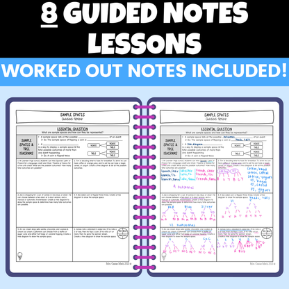 Probability Notes and Worksheets BUNDLE 7th Grade Math