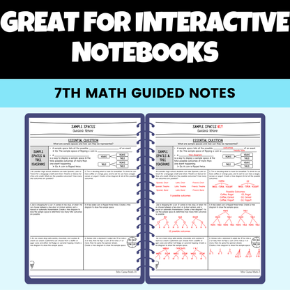 Probability Guided Notes Lessons 7th Grade Math