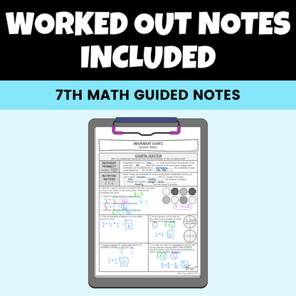Probability Guided Notes Lessons 7th Grade Math
