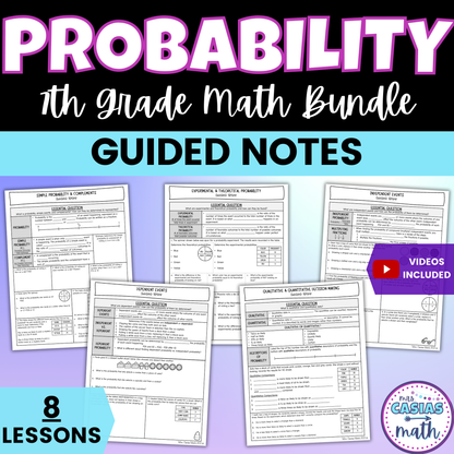 Probability Guided Notes Lessons 7th Grade Math