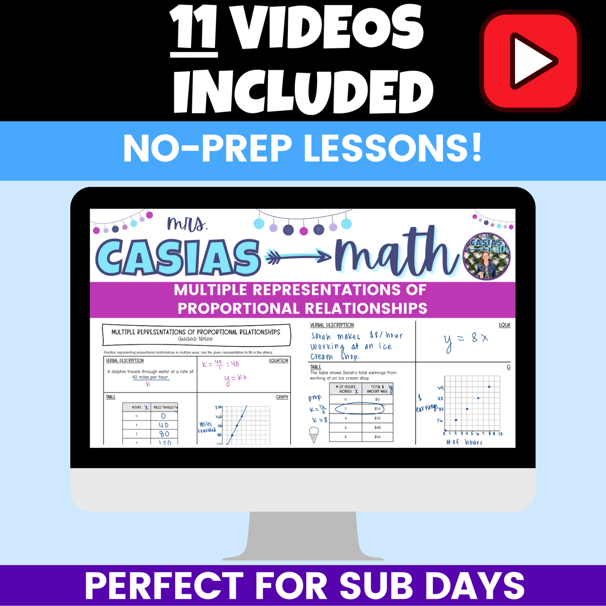Proportionality Linear Relationships Notes Worksheets BUNDLE 7th Grade Math