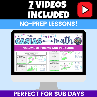 Volume of Prisms and Pyramids Differentiated Worksheets BUNDLE 7th Grade Math